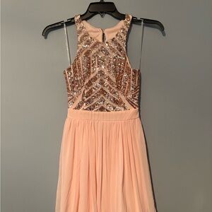 Elegant Pink Sequin Dress Blush